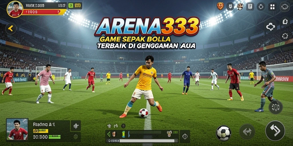 Screenshot menampilkan momen epik di lapangan sepak bola.