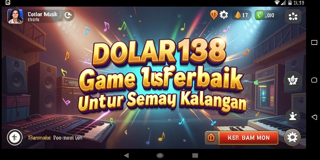 Screenshot utama DOLAR138 menunjukkan pemain menikmati gameplay musik yang interaktif.
