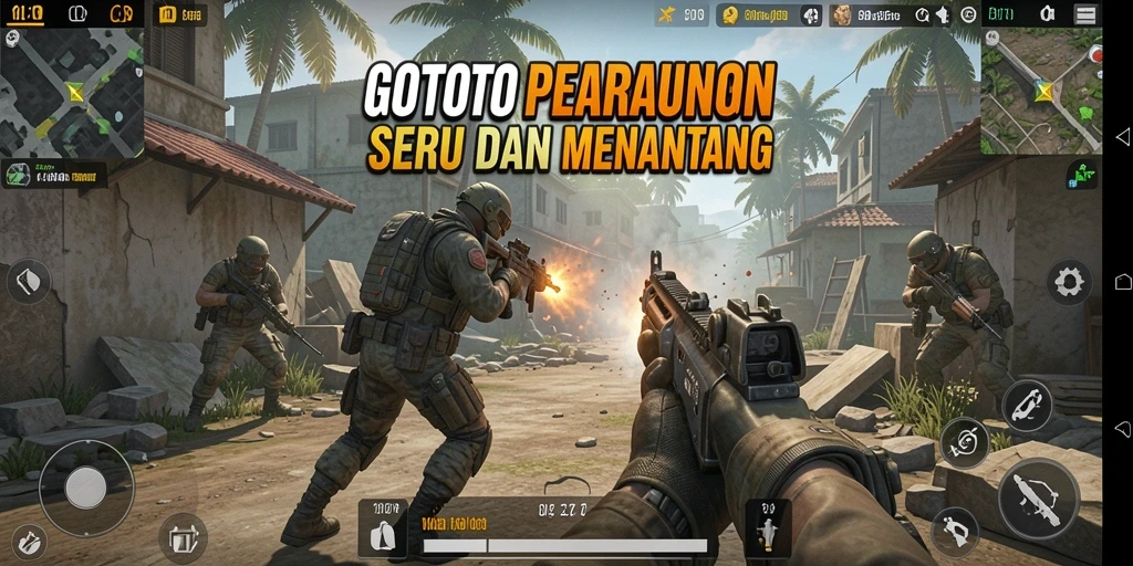 Screenshot GOTOTO menampilkan aksi tembak-menembak yang mendebarkan.