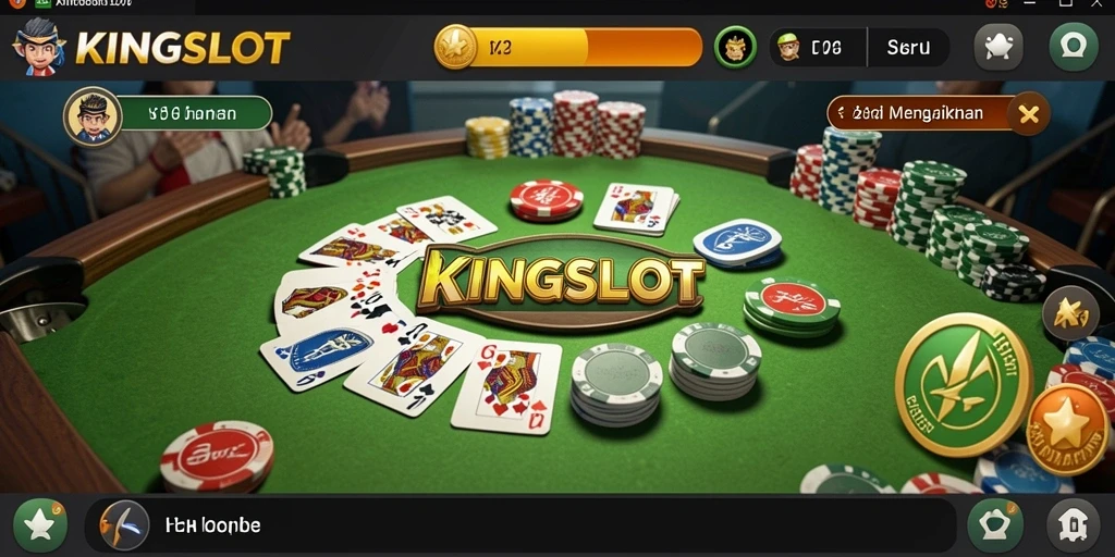 Screenshot KINGSLOT menampilkan gameplay Gaple yang menegangkan dan menyenangkan.