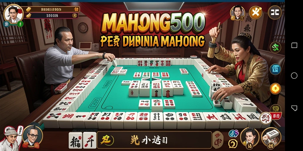 Tangkapan layar menunjukkan aksi pertempuran seru di MAHJONG500.