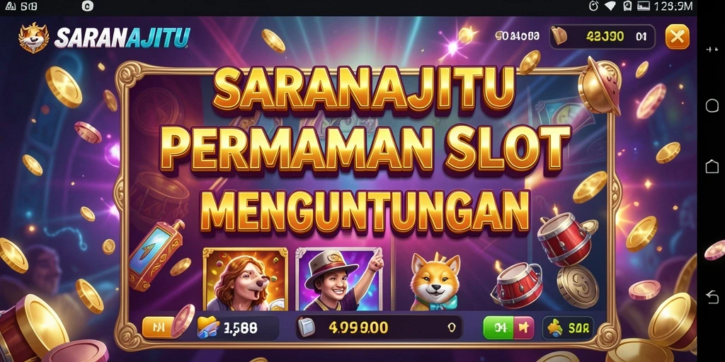 Tampilan gameplay menarik SARANAJITU saat berputar di gulungan slot.