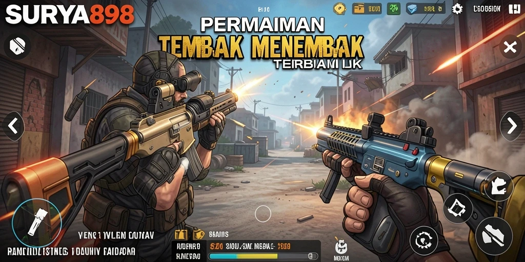 Tangkapan layar gameplay SURYA898 dengan aksi seru di medan tempur.